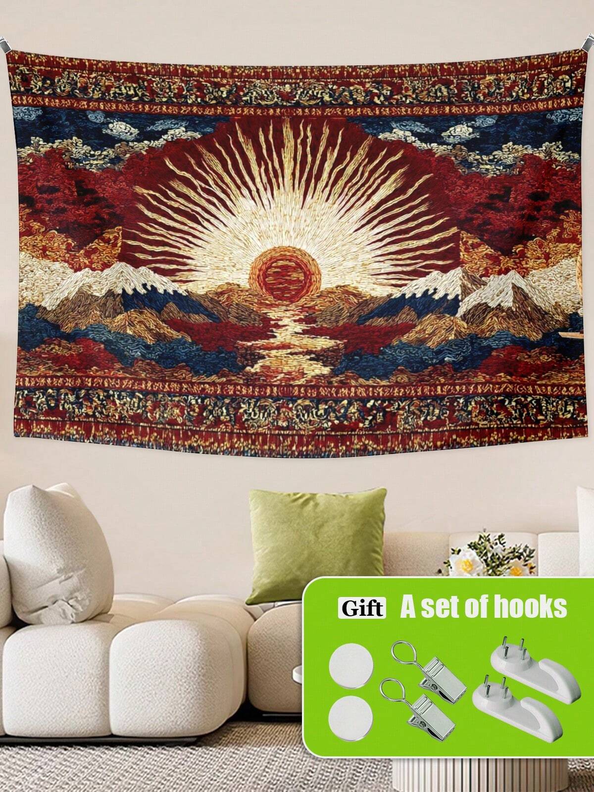 Bohemian-Style Mandala Tapestry,Garden Flags, Birthday Gifts, Gift Room Banners, Wall Banners, University Dormitory Decoration, Outdoor, Family, Wedding,Bedroom, Living Room, Office, Festivals,Camping, Beach,Yoga Party Decoration